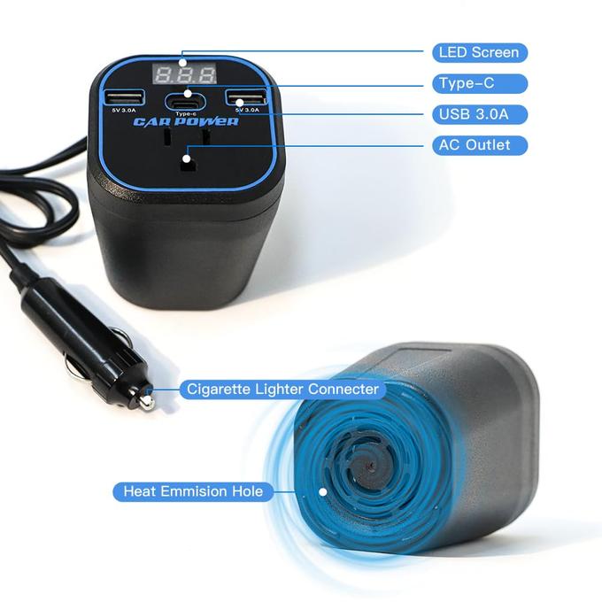 Onduleur de voiture 12V/24V à 220V, convertisseur multifonctions