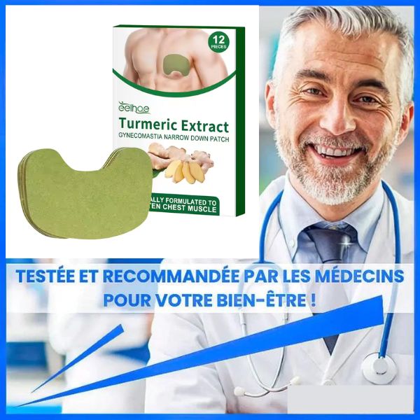 12 PATCHS Gingembre Resserent La Gynécomastie