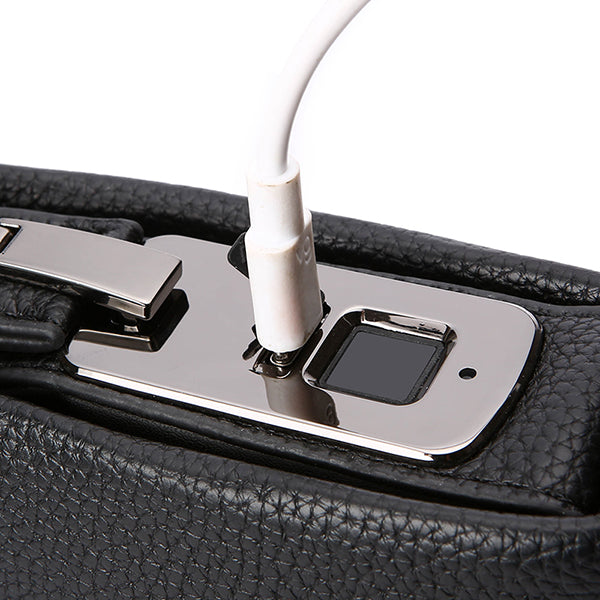 Sac à main pour homme avec serrure à empreintes digitales